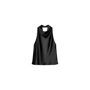 Zara Women's Black Satin Effect Halter Top S